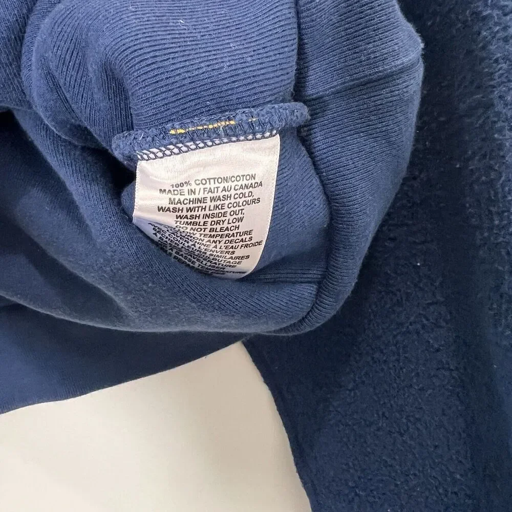 Yellow Label Co Sweatshirt Women’s‎ XS Blue Cropped Inside Out Pullover - Picture 4 of 7